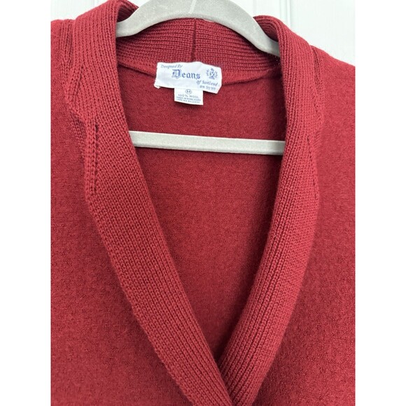 VTG Deans Of Scotland Women’s Mahogany Brown Medium Boiled Wool Cardigan - Picture 4 of 10